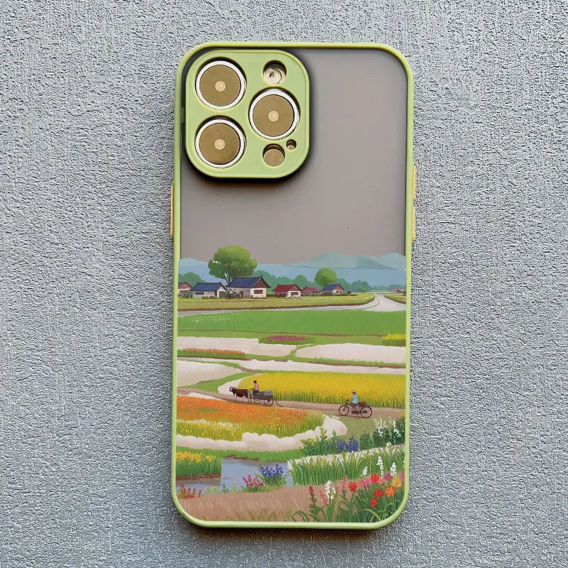 Retro-Landschaftsmalerei Handyhülle für iPhone 17 Pro Max 15 14 13 12 11 Pro Max Mini 16 Pro Max Plus XR XS X Schutzhüllen – Detail 3