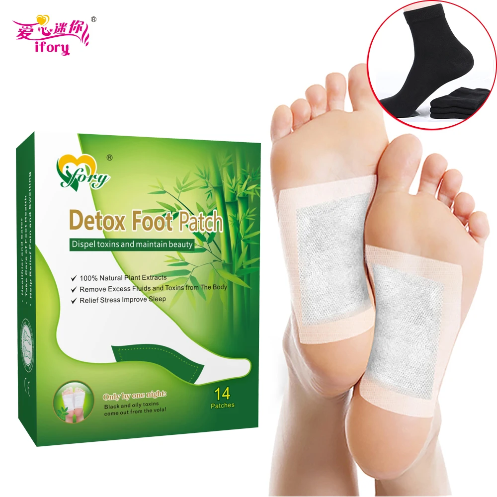 Slimming Detox Foot Patch Absorb Toxins from Body Keep Health & Beauty Adhesives Bamboo Vinegar Pads Ifory Brand 14 Pieces/Box