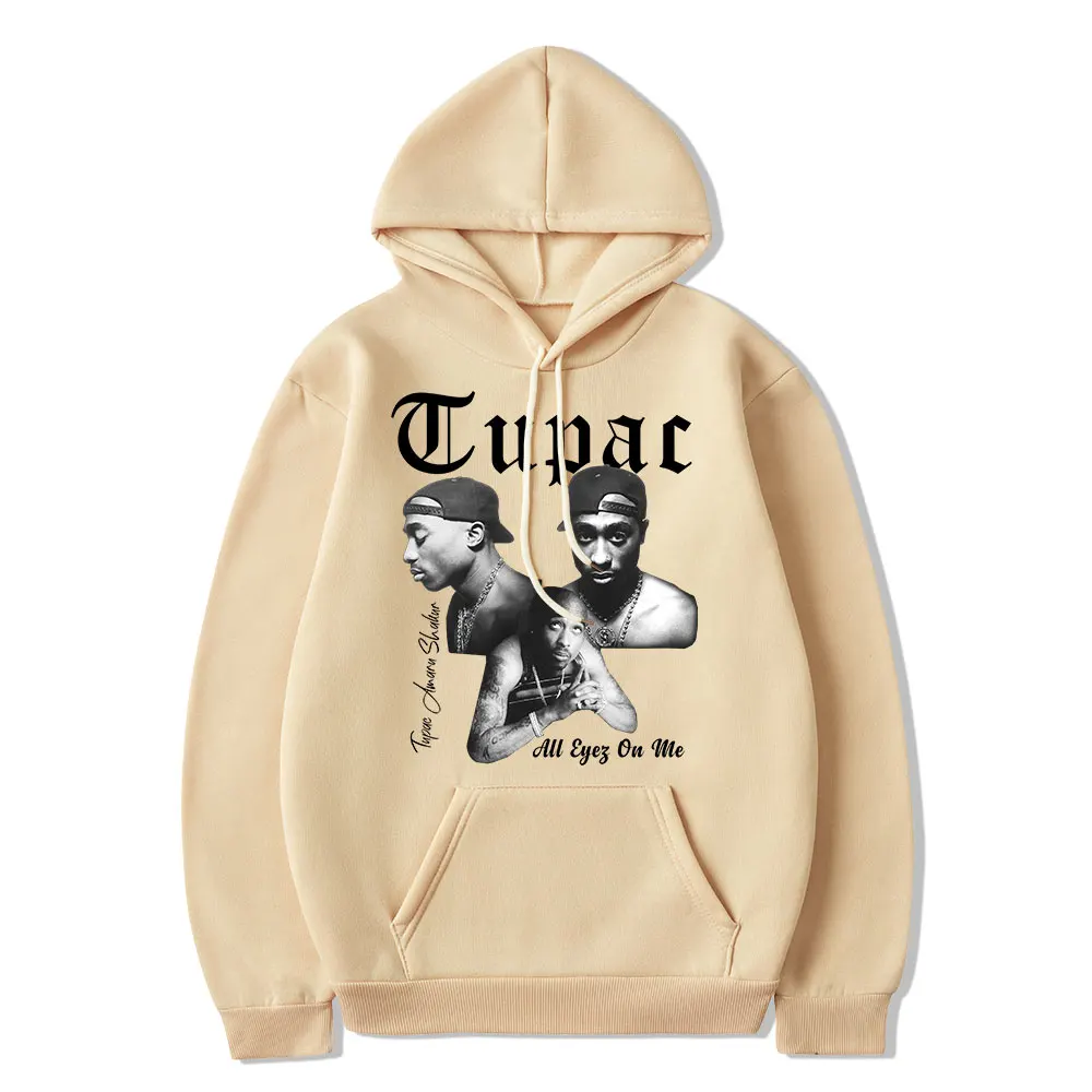 

Rapper Tupac 2pac cetak pria/wanita Hoodie katun kasual ukuran besar Pullover populer atasan modis tren pakaian uniseks