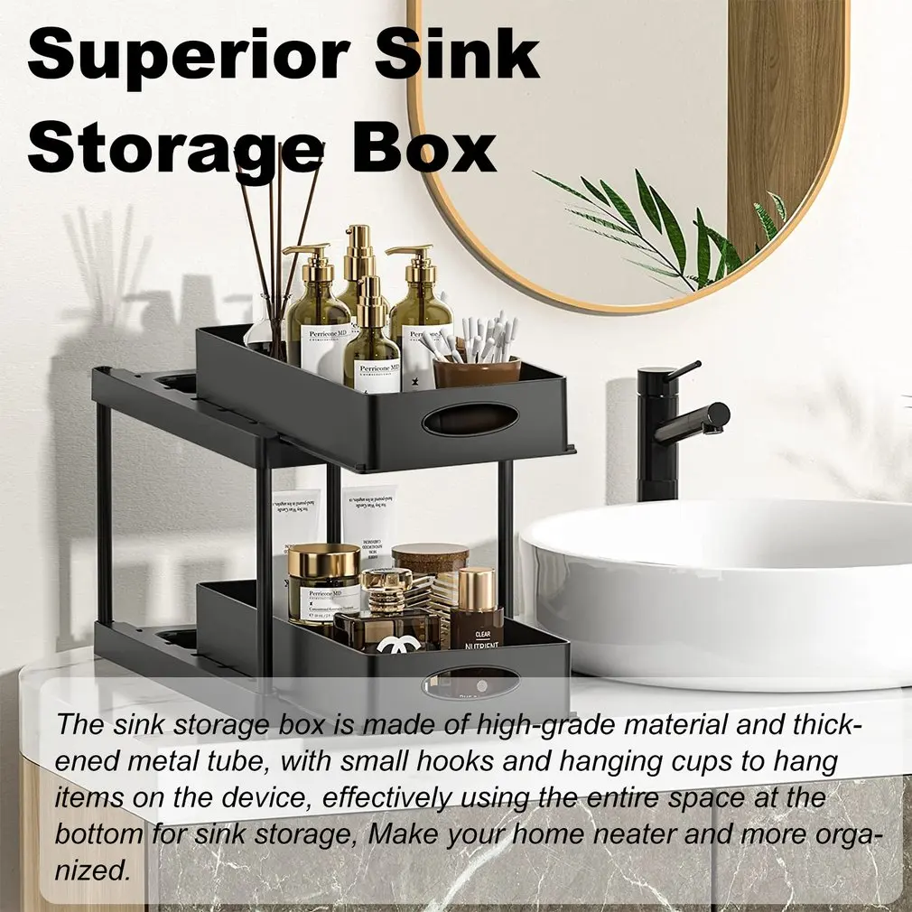 2 Sets of 2-Tier Multi-Purpose Under Sink Organizers and Storage