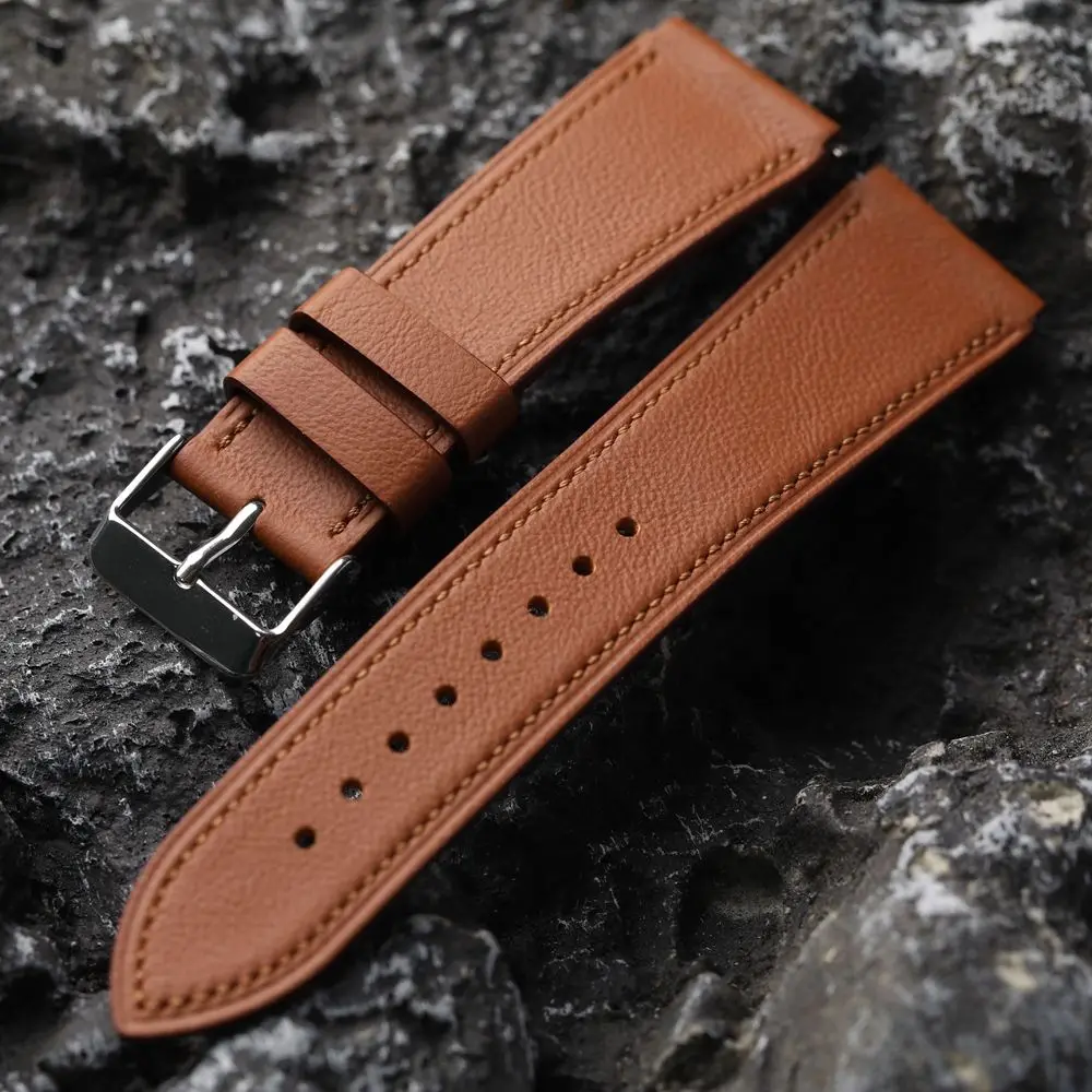 

Ремешок ручной работы из воловьей кожи, мягкий высококачественный ремешок для наручных часов, модные ремешки для смарт-часов, Черный Коричневый Серый