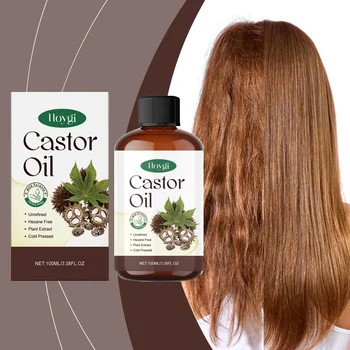 Organic Castor Oil For Hair Growth Skin Care-Multi-Purpose Oil For Eyelashes, Eyebrows Body Moisturizing - Pure Cold Pressed