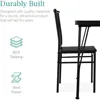 3-Piece Dining Set Modern Dinings Table Set, Metal and Wood Square Dining Table for Kitchen, Dining Room, Dinette 3