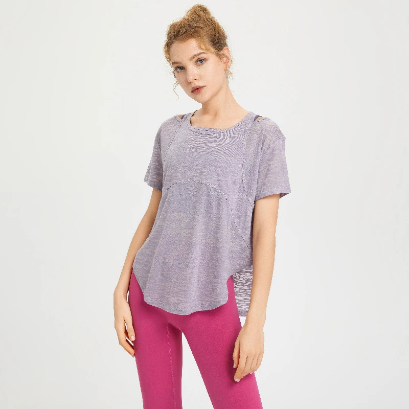 

Women Comfortable Soft Quick Dry Lightweight Breathable Exercise T Shirt Summer Outdoor Cycling Exercise Running Sports T-Shirt