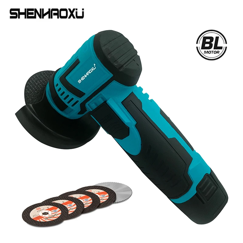 300w wireless angle grinder cordless polisher for makita 12v 2000mah battery metal 3 inch cutting polishing grinder power tools Super Cordless Angle Grinder 12V Mini Brushless Motor Rechargeable Lithium Battery Polishing Machine Diamond Cutting Power Tools