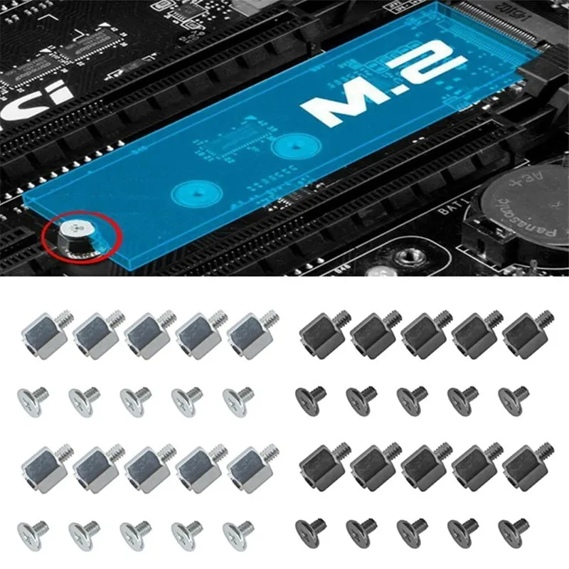 Tornillos de reparación electrónica, accesorios M2, 5mm, 6mm, 8mm, 10mm,  12mm, 16mm, 18mm, SSD, 20 unidades - AliExpress