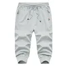 Men's Knitted Sports Pants Cotton Leisure Athletic Seven-cent Pants 3/4 Cropped Trousers Running Pants Men Fitness Sweatpants 5