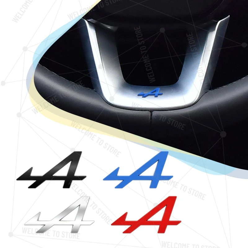 Alpine A Logo 3D Metal Steering Wheel Badge Decal