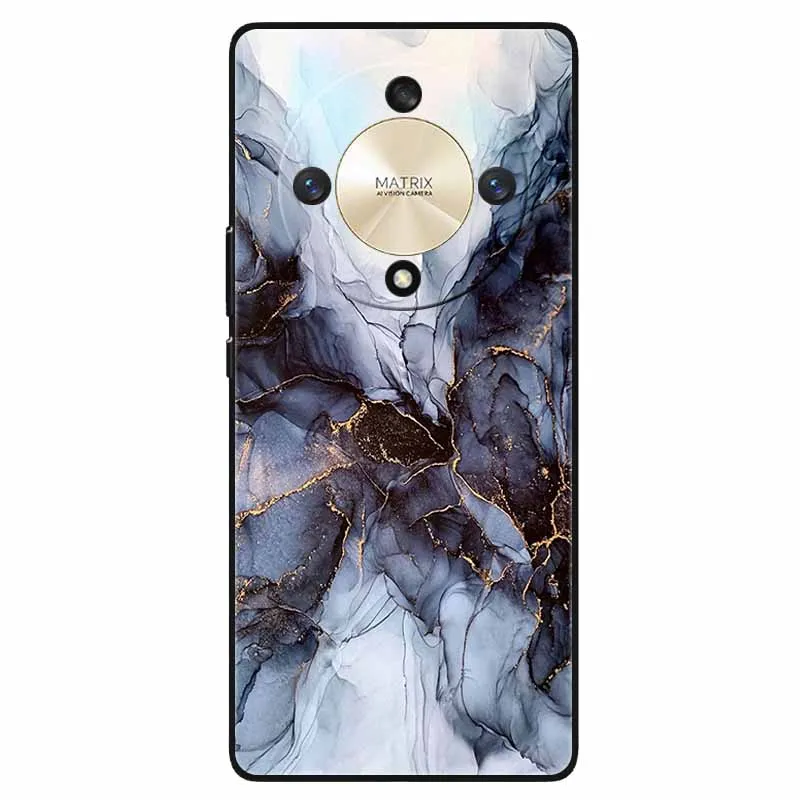 Sleek Black TPU Silicone Bumper Case - Soft Shell Marble Design
