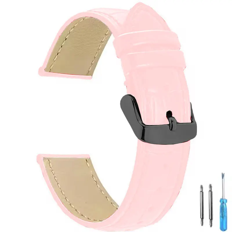 Premium Universal Leather Watch Strap for Men and Women - Elegant Replacement Watchband