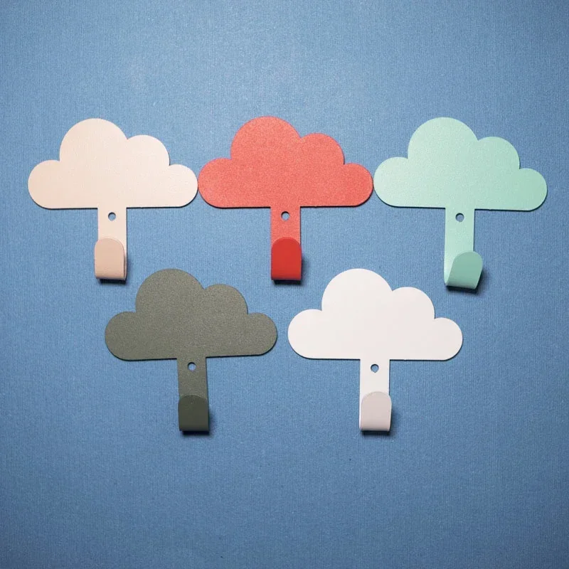 Cute Cloud Self Adhesive Wall Door Hangers Clothes Hat Storage Racks Home Decor Key Holder Towel Coat Hooks Kitchen Organizer
