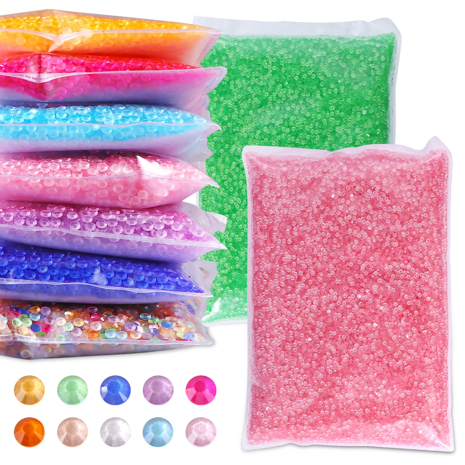 Wholesale Jelly Color Transparent AB Faceted FlatBack Resin Rhinestones for Nail Art and Garment Decoration