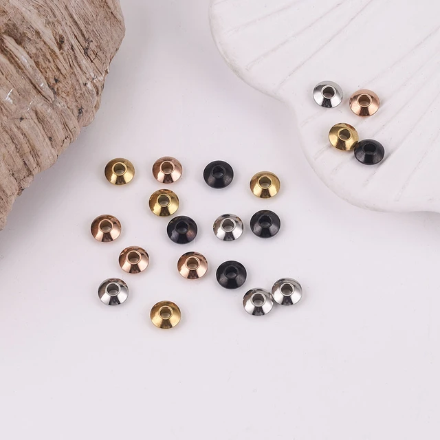 Muti-size Gold Plated Round Seed Spacer Loose Beads Crimp Beads For Jewelry  Making DIY Findings