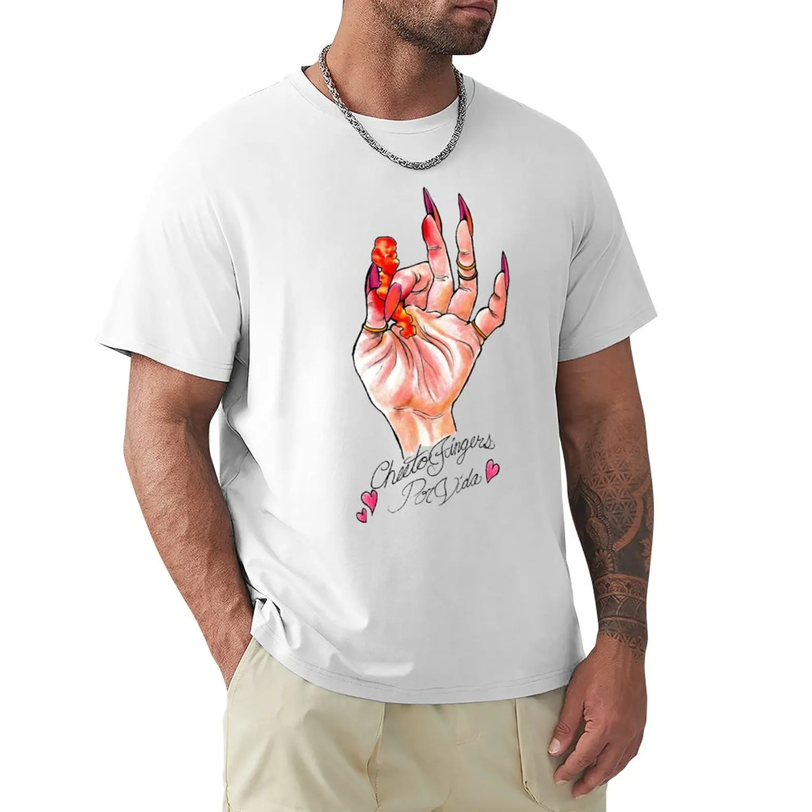 Hot Cheeto Fingers Por Vida T-Shirt Sport Fan T-Shirt Magliette Vuote Magliette Per Uomo Pack