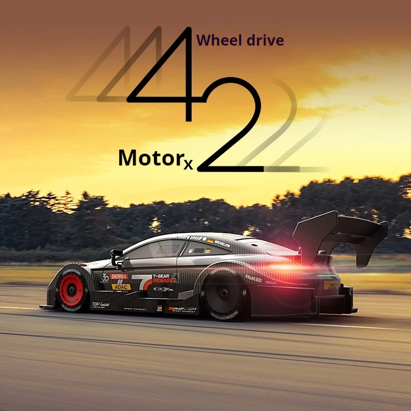 Kamtom 4wd Full Scale Drift Car Dual Motor Drive Four Linkage Lights Racing Drift Tires High-Speed Drift Car Racing Toys 4