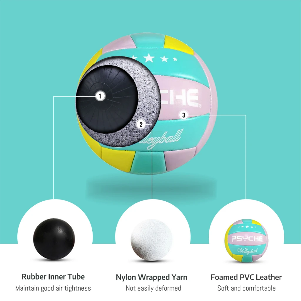 「Psyche」Volleyball Original Size 5 Kids/Adults Indoor Outdoor Gym Beach Training Games Play