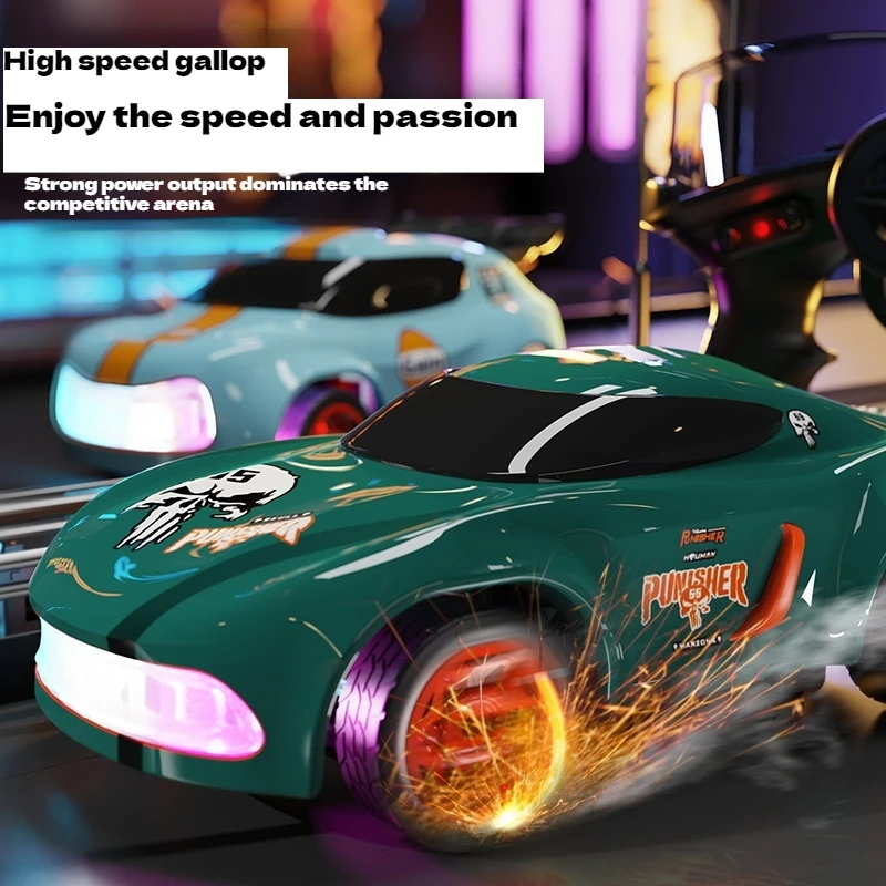 1:64 Mini Desktop Remote Control Car Rc Four-Wheel Drive High-Speed Drift Racing Toy Children'S Christmas Gift Boy Sports Car 2