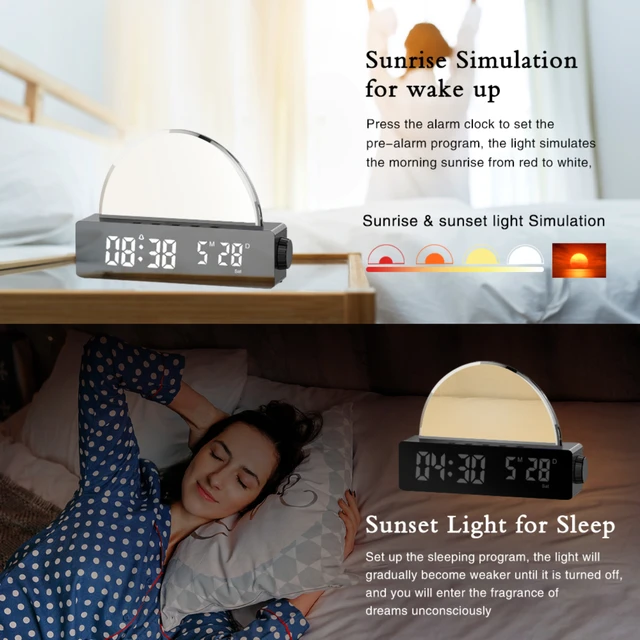 Energize your mornings with this chic and contemporary sunrise alarm clock for a personalized and lively start to your day. Cust 2