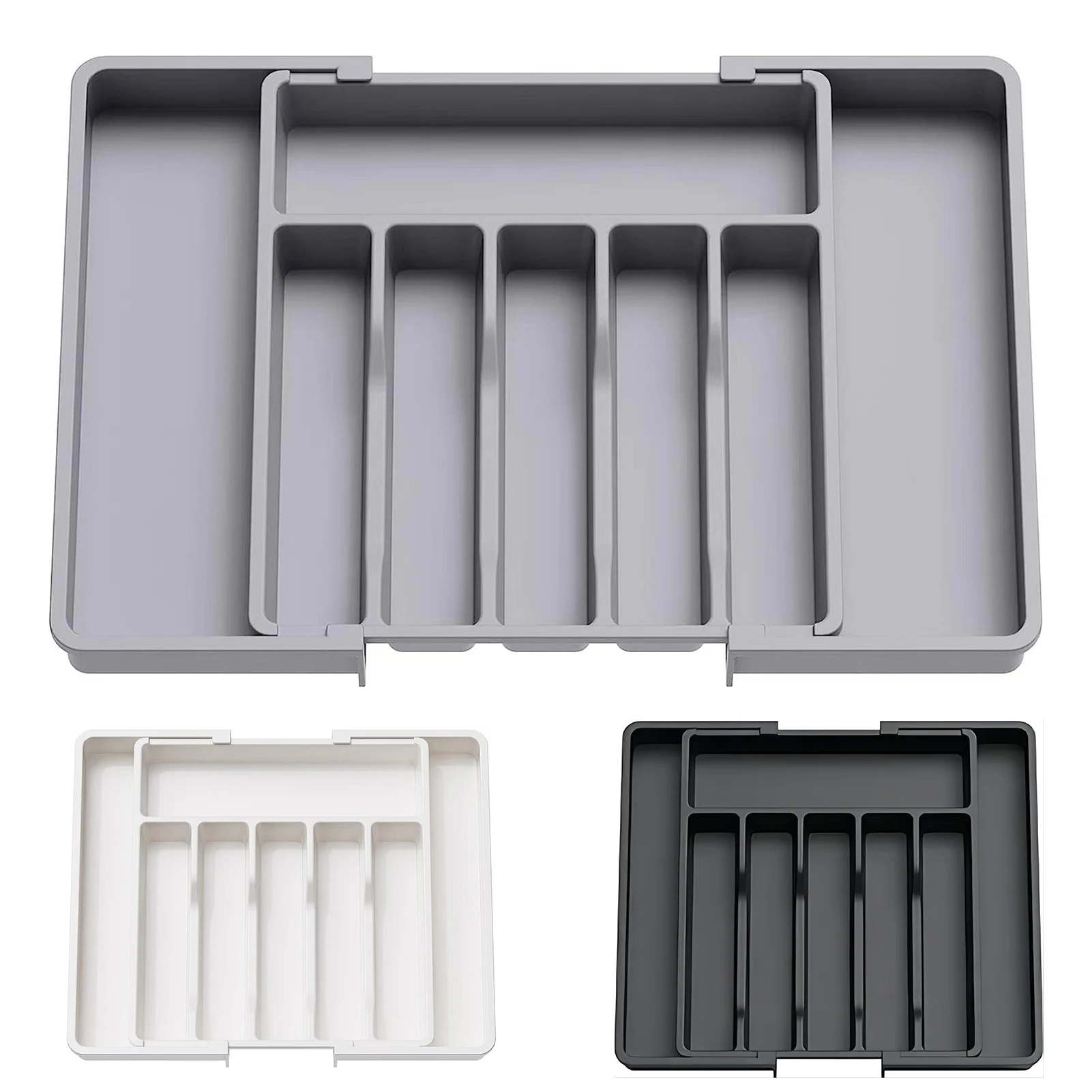 

Cutlery Organizer Adjustable Telescopic Cutlery Drawer for Storing Spoons Forks Tray Large Capacity Kitchen Cutlery Storage Tool