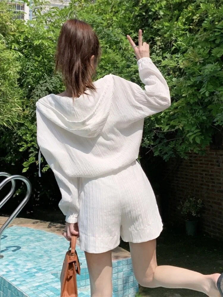 여성용 골프 수트, 자외선 차단 가디건, 한국 스포츠 세트, 럭셔리 브랜드, 여성용 골프웨어, 2024 여름, 신상 투피스 세트