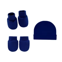 Baby Anti Scratching Soft Cotton Gloves+Hat+Foot Cover Set Mittens Socks Beanies 5