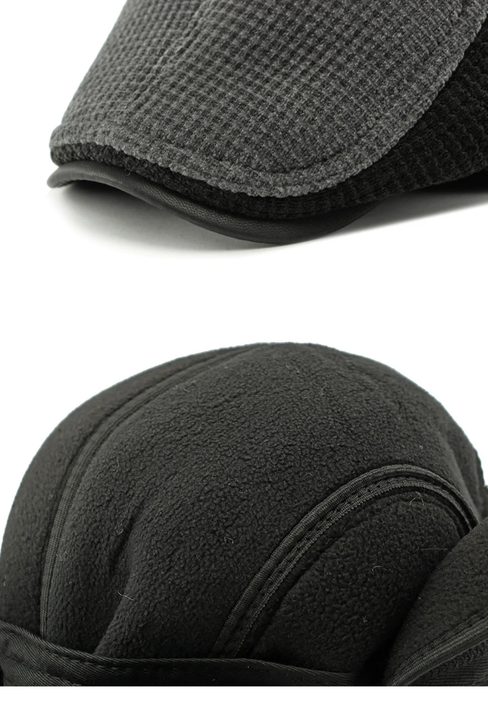 HT4539 Männer Berets Dicke Warme Winter Hut Kappen für Männer Männlich Ivy Flache Kappe Gestrickte Künstler Maler Baskenmütze Hut mit Ohrenklappen Baskenmütze Kappe – Detail 14