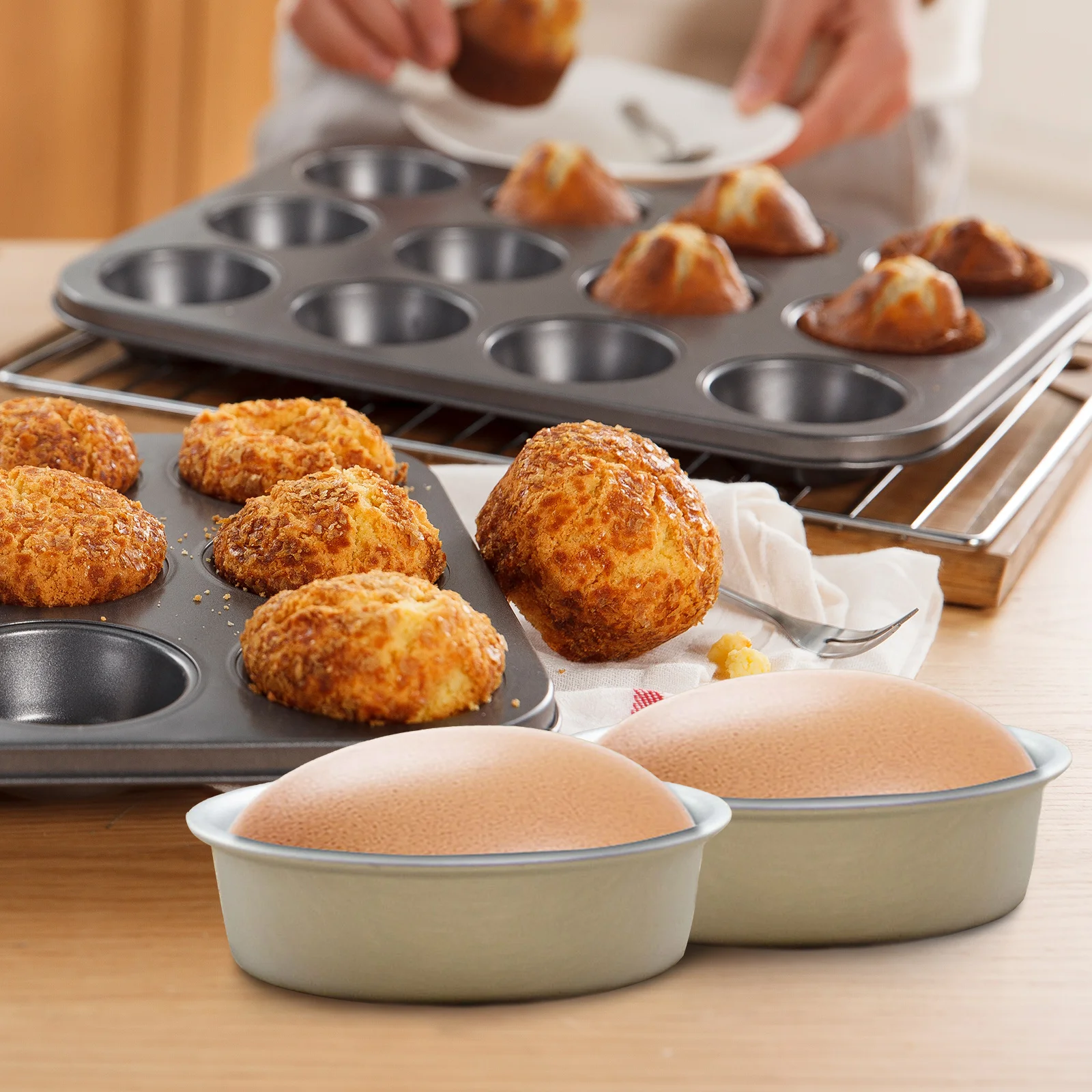 

10pcs Oval Shape Baking Pan Bread Loaf Mold Deep Cheesecake Mould Tin Aluminum Metal Cake Pan Pudding Mold For Baking