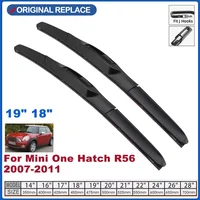 For Mini One Hatch R56 Car Wiper Accessories 2007 2011 Clean Front Windscreen Wiper Blade Brushes Wipers U Type J Hooks 19"+18" 1