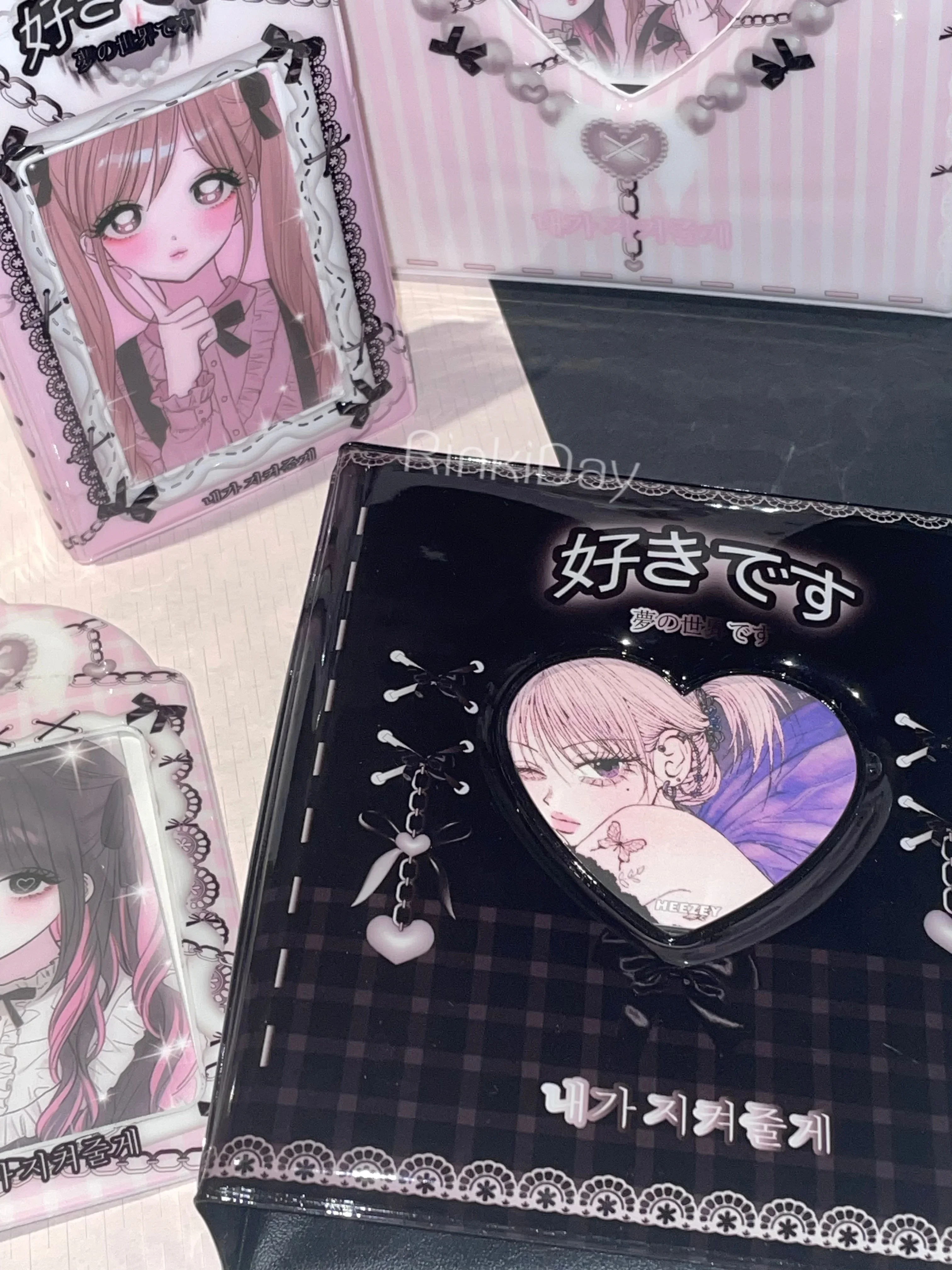 Cute Photocard Holder Set 2grid Binder ID Card Sleeve Idol Photo Collect Book 3inch Album photocard holder
