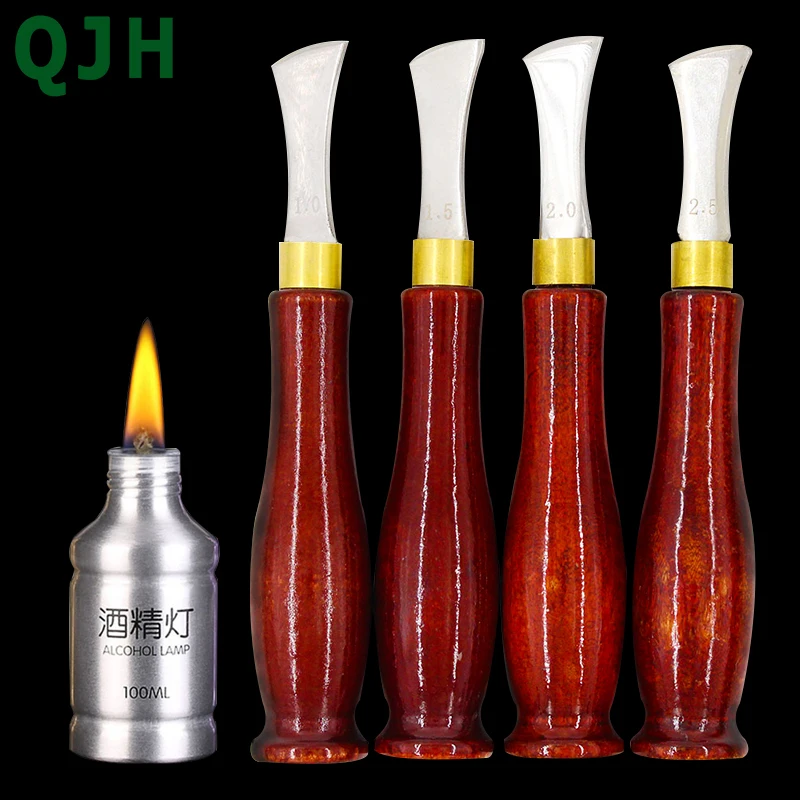 Leather Craft Tool QJH DIY Leather Press Line Handmade Stainless Steel Edge Stroke Scratch Craft Tools Beveller for Skin