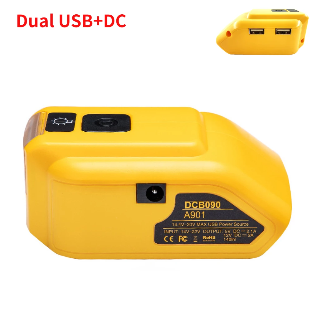 kompensation en milliard Høflig Usb Converter Charger For Dewalt 10.8v 12v 18v 20v Li-ion Battery Converter Dcb090  Usb Device Charging Adapter Power Supply - Chargers - AliExpress