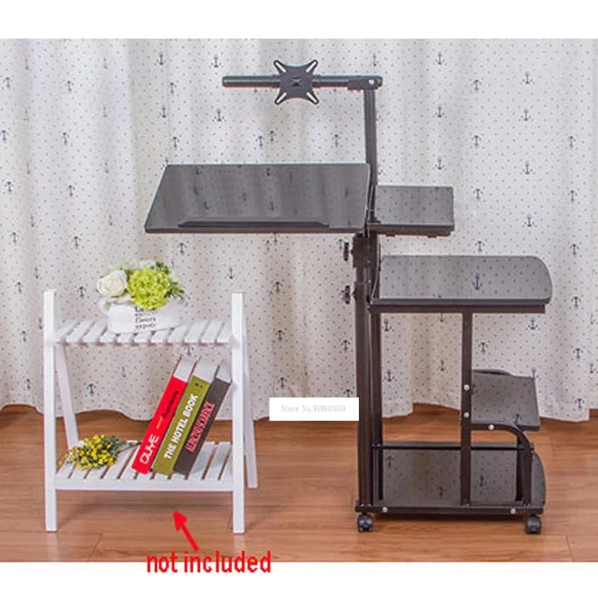 Adjustable Lifting Standing Laptop Desk, Portable Computer Table, Removable Storage, Small Side Table, Mini Sofa Cabinet