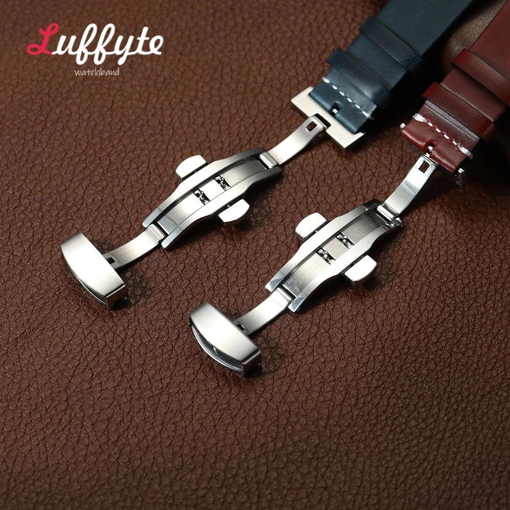 Premium Leather Watch Band with Quick Release & Butterfly Buckle - Universal Size