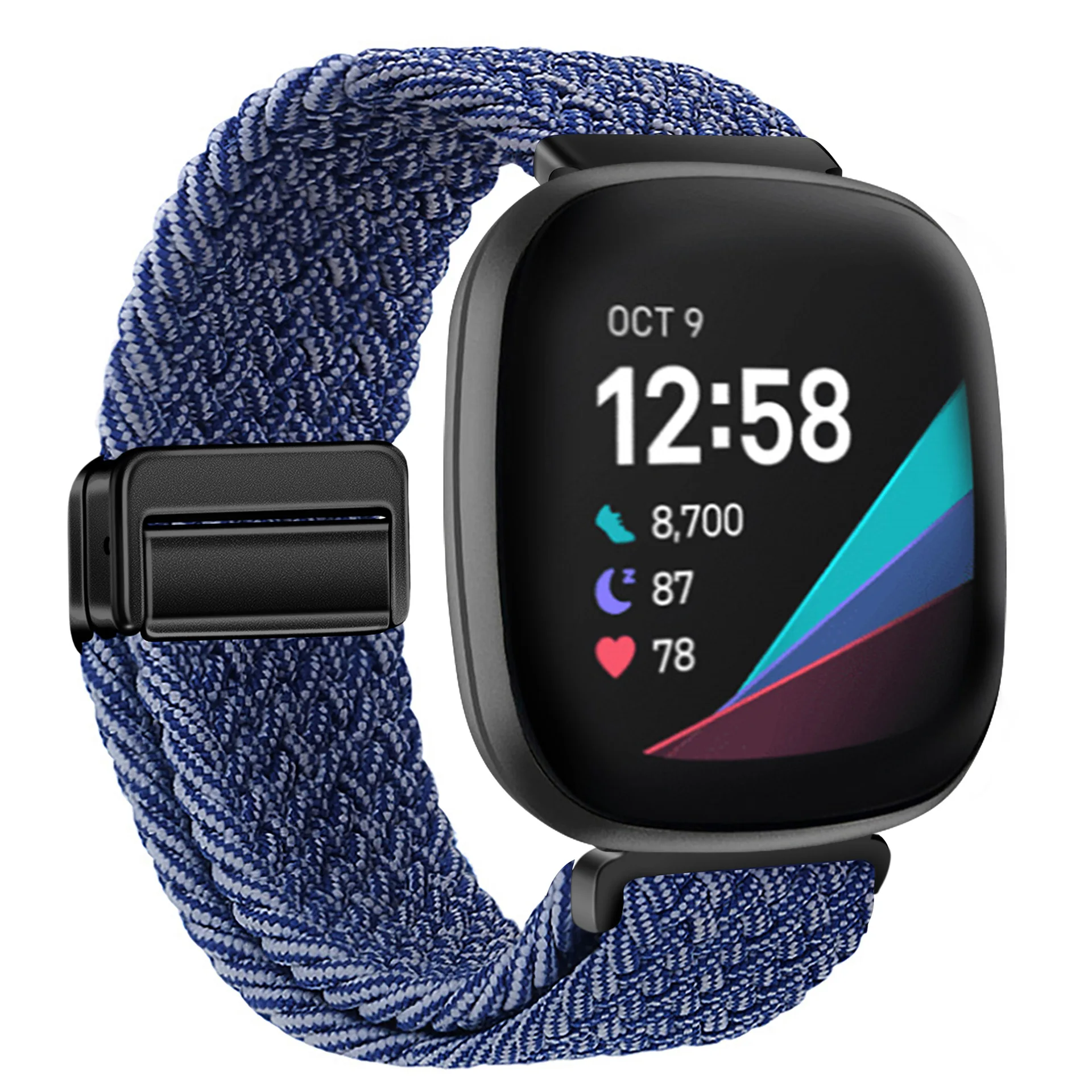Sporty Nylon Braided Loop Strap - Magnetic Breathable Bracelet Wristband Belt Accessory