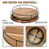 Wooden Serving Tray Vanity Tray Rustic Style 360-degree Rotating Wooden Tray for Dining Table Pantry Organization for Home 6