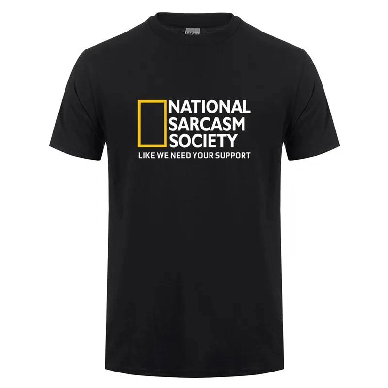 

Omnitee Funny National Sarcasm society T Shirt Tops Men Casual Cotton Short Sleeve Mans Cool Sarcasm T-shirt