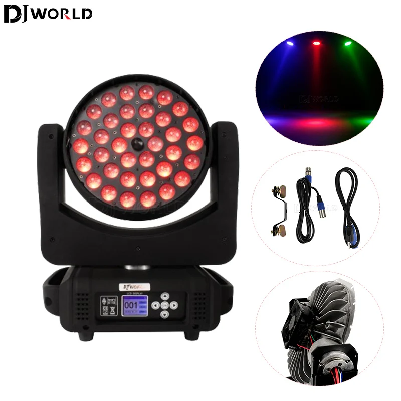 

LED Lights Wash Zoom 36x18W RGBWA+UV Moving Head Lighting Stage Lighting for Professional DJ Equipment Effect DMX Disco Party