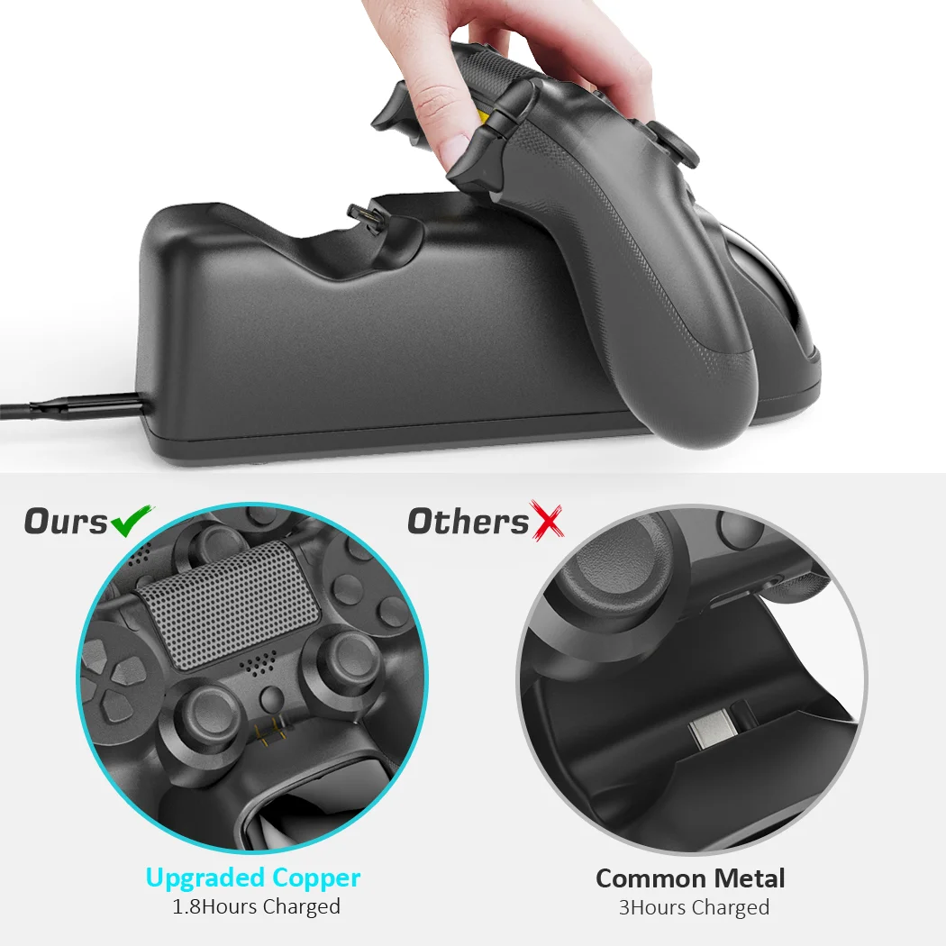  PS4 Controller Charger, Upgraded Fast-Charging Port