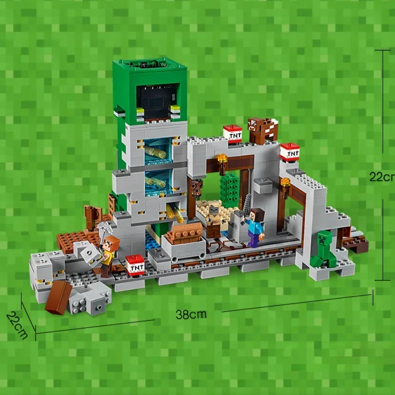 My World The Creeper Mine Deep Dark Battle Building Blocks Bricks Toy 2