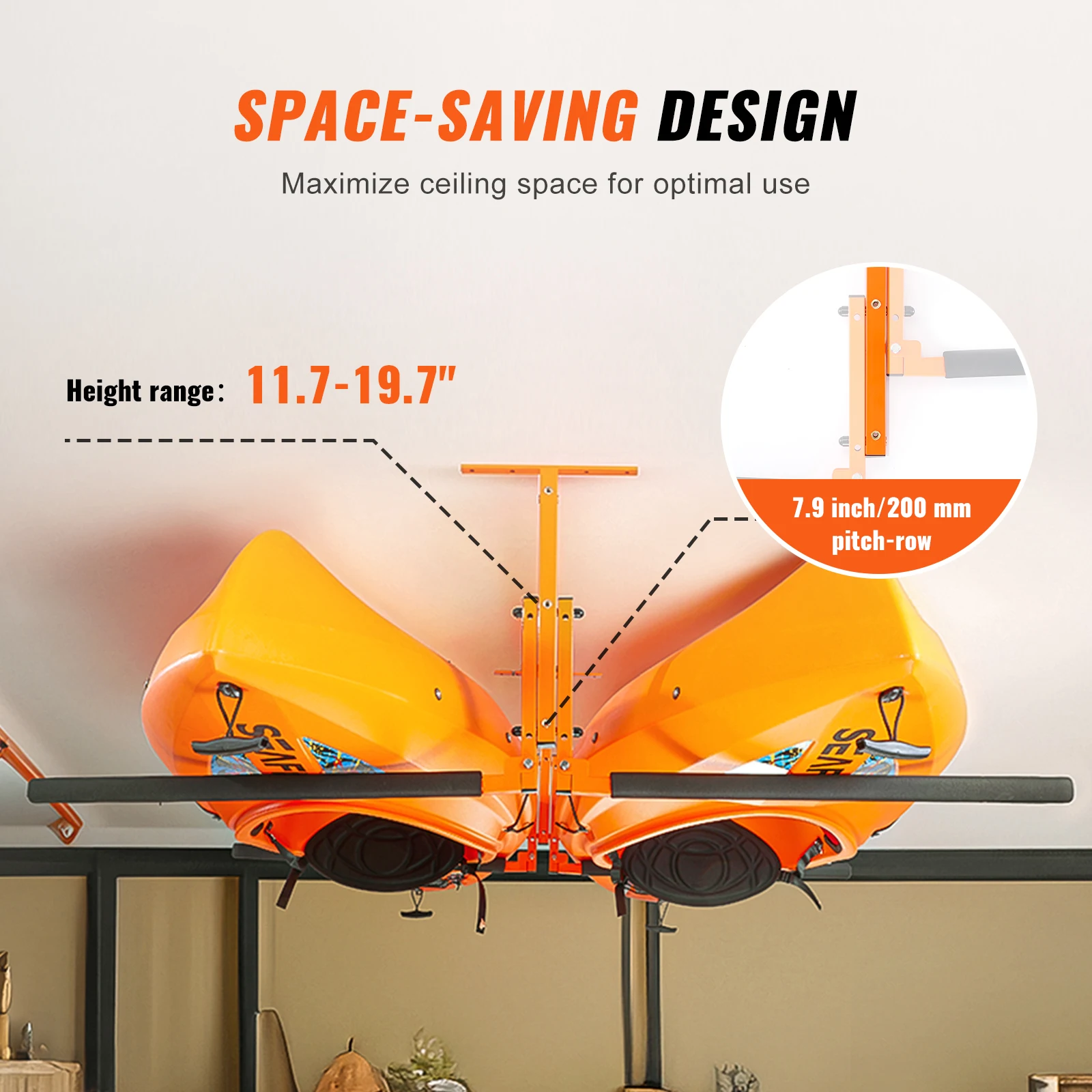 Steel Kayak Storage Rack for Indoor Outdoor Use
