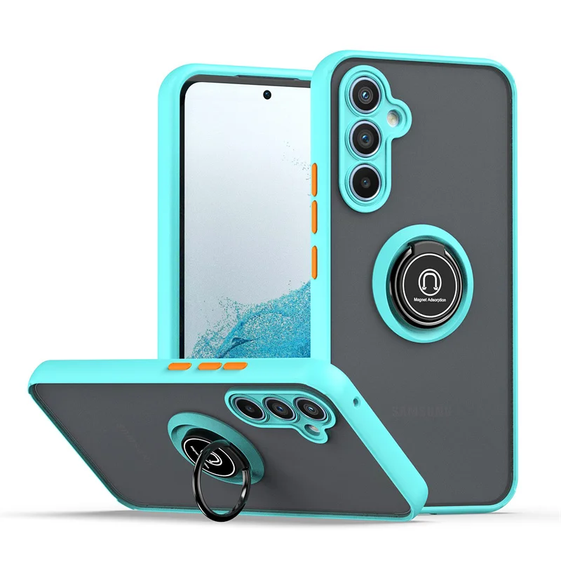 Shockproof Matte Phone Case With Metal Ring For Samsung Galaxy_voghion.com