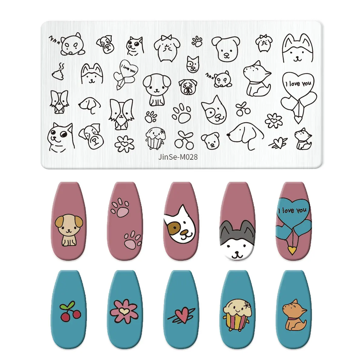 Cartoon Animal Floral Leaves Nail Stamping Plate Image Transfer Template Geometric Flower Stainless Steel Stencil Nail Art Tools 5