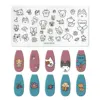 Cartoon Animal Floral Leaves Nail Stamping Plate Image Transfer Template Geometric Flower Stainless Steel Stencil Nail Art Tools 5