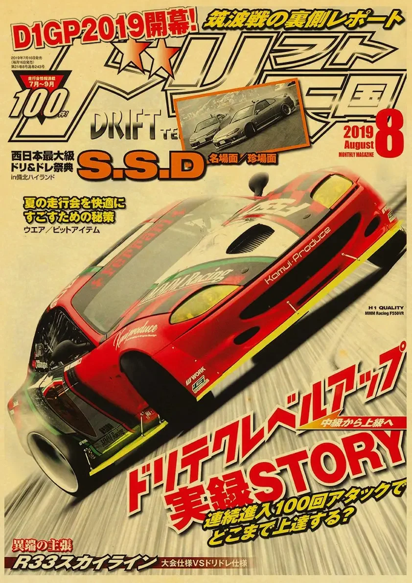thumbnail image 1 of Póster de carreras retro de coches JDM de Japón de los años 90, impresiones en lienzo, carteles para decoración del hogar, sala de estar, dormitorio, pintura de pared sin marco, 1 of 5