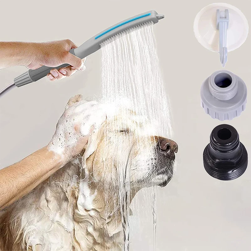Pet Shower Sprayer Attachment Dog Shower Head Accessories Dog Brush for Fast and Easy at Home Cleaning bath showerhead