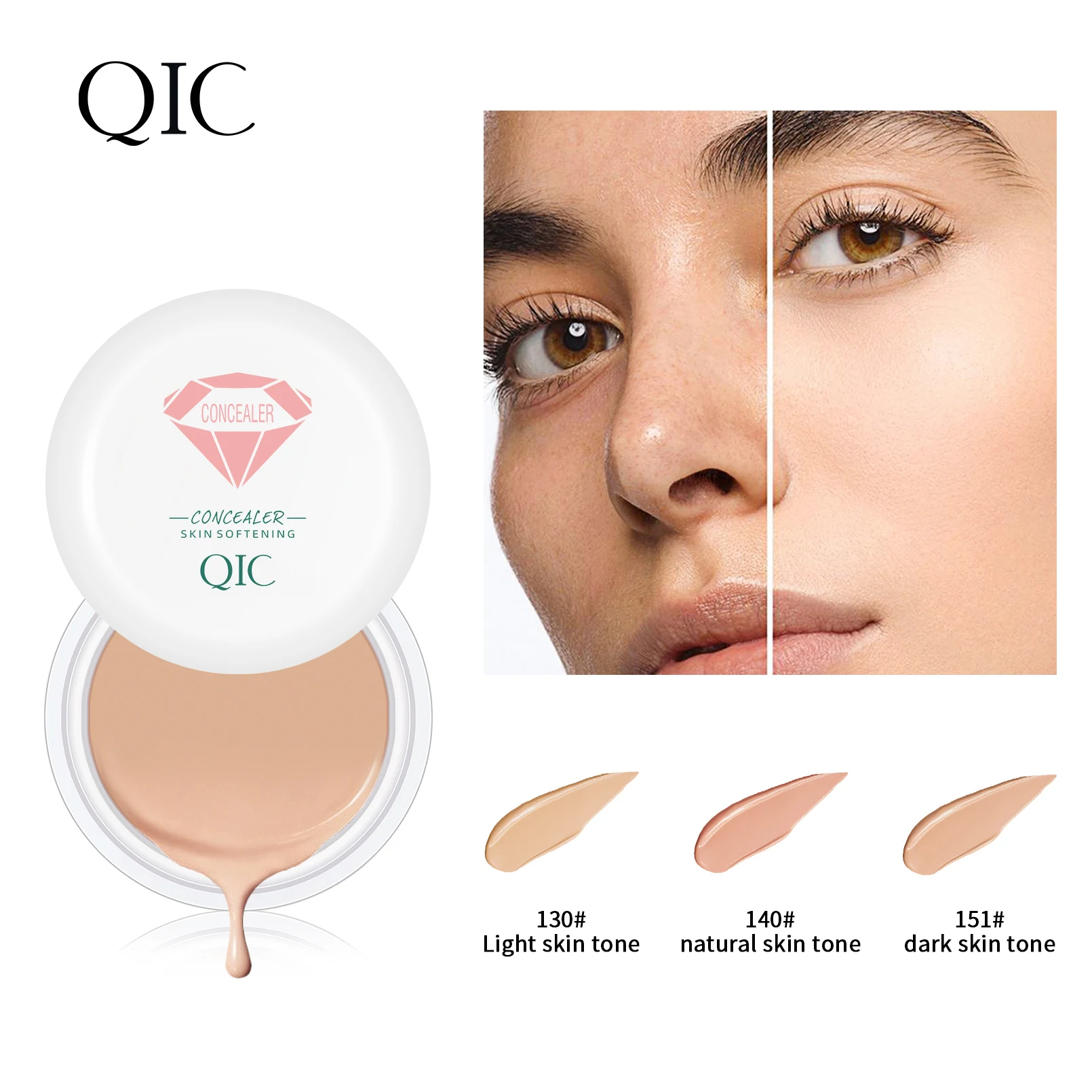 QIC Qini Color Softening Concealer Foundation, delicate and docile to cover acne spots and dark circles concealer 2
