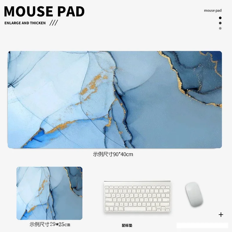 Luxurious Rose Gold Marble Texture Large Desk Mat - Premium Soft Rubber Gaming Mouse Pad and Keyboard Surface