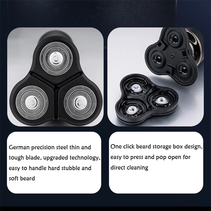 3in1 Rechargeable Electric Shaver for Men Trimmer Razor Waterproof Wet & Dry Battery Rotary Electric Shavers Machine shaving