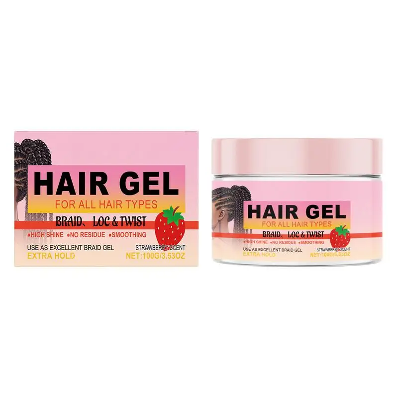 Braid Gel Edges Control Strong Hold Pomade Anti-Frizz Smooth Lasting Broken Hair Finishing Shaping Hair Edges Control Cream