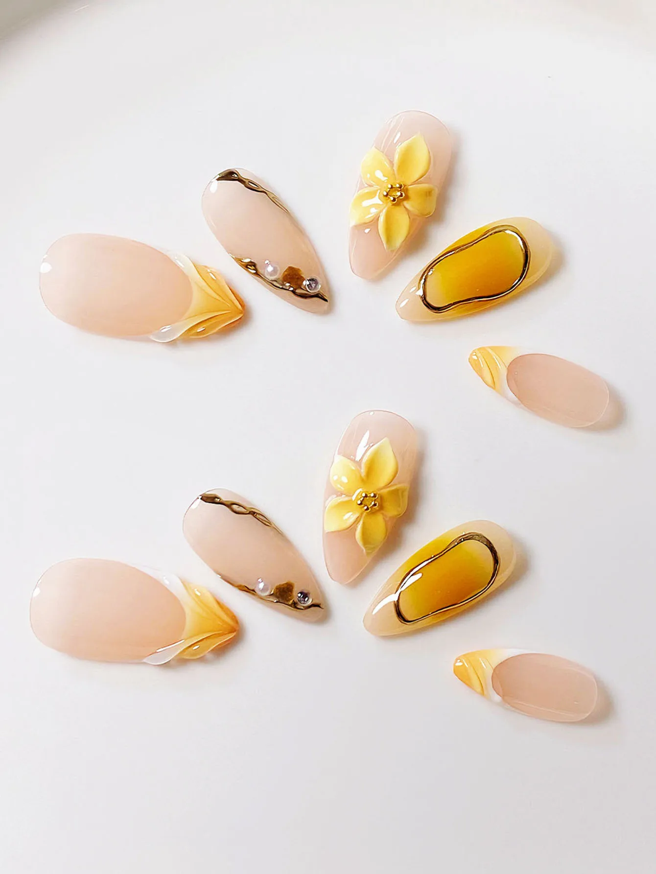 10 قطع من خطوط ثلاثية الأبعاد فرنسية صفراء مصنوعة...